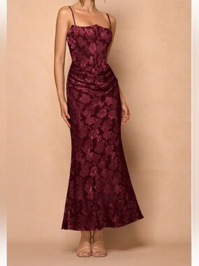Azazie Atelier Ezrena Wine Maxi Dress